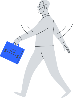 Person walking with a briefcase